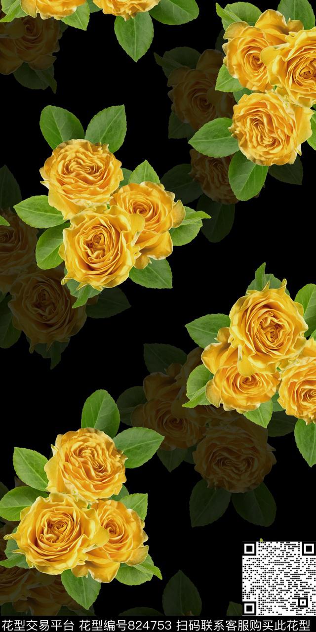 小碎花花卉花朵数码印花华亿平台下载（图片编号: 824753） - 瓦栏（Walan）