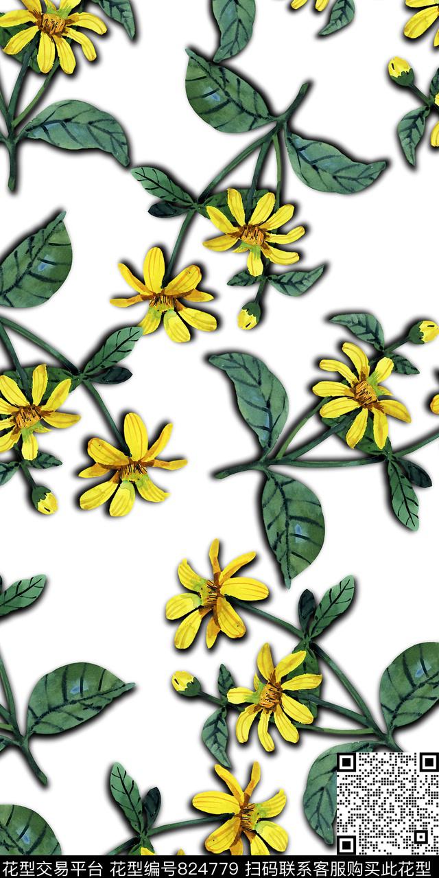 鲜花乱花碎花数码印花华亿平台下载（图片编号: 824779） - 瓦栏（Walan）