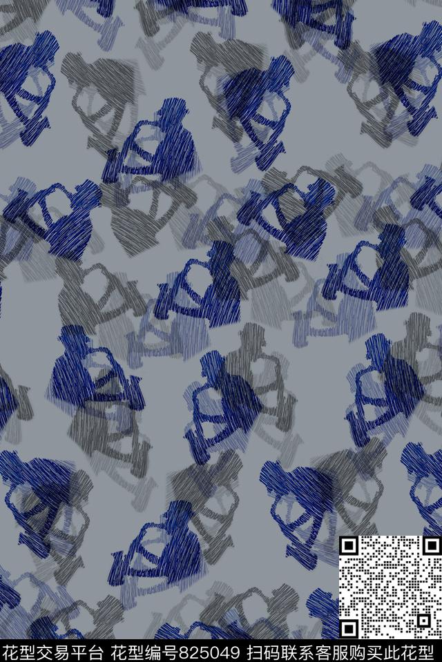 男装休闲风剪影数码印花华亿平台下载（图片编号: 825049） - 瓦栏（Walan）