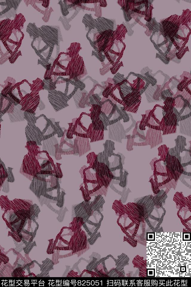 男装休闲风剪影数码印花华亿平台下载（图片编号: 825051） - 瓦栏（Walan）