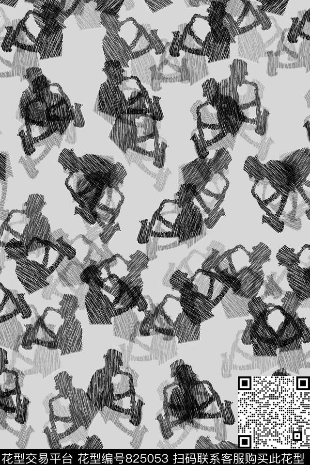 男装休闲风剪影数码印花华亿平台下载（图片编号: 825053） - 瓦栏（Walan）