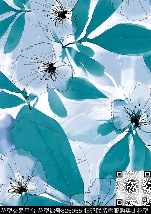 乱花花朵花卉数码印花华亿平台下载（图片编号: 825055） - 瓦栏（Walan）