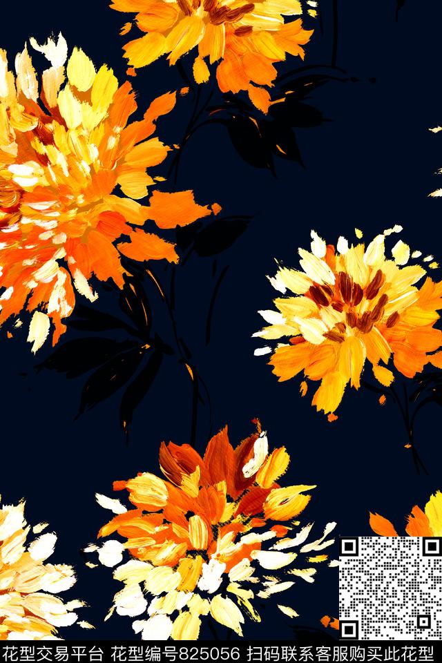乱花花朵花卉数码印花华亿平台下载（图片编号: 825056） - 瓦栏（Walan）