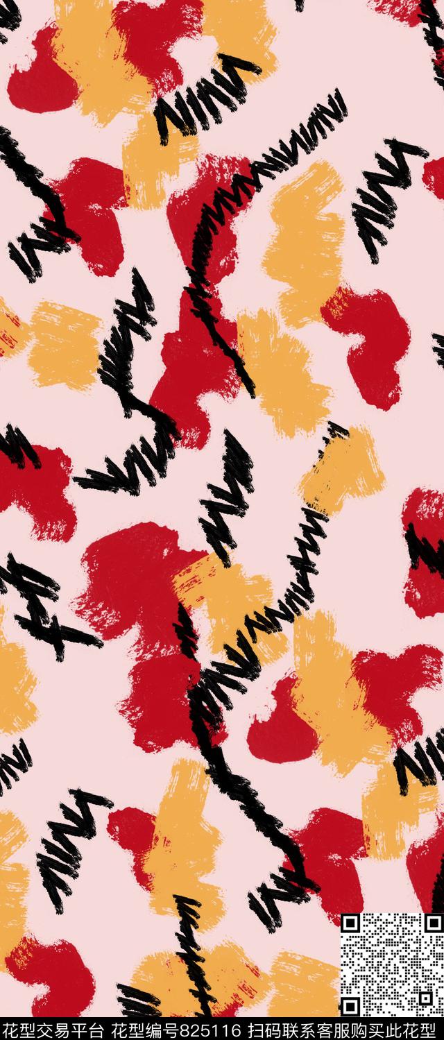 时尚女装肌理传统印花华亿平台下载（图片编号: 825116） - 瓦栏（Walan）