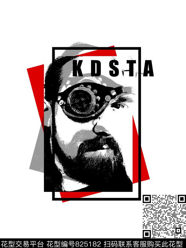 人物头像几何男装T恤华亿平台传统印花华亿平台下载（图片编号: 825182） - 瓦栏（Walan）