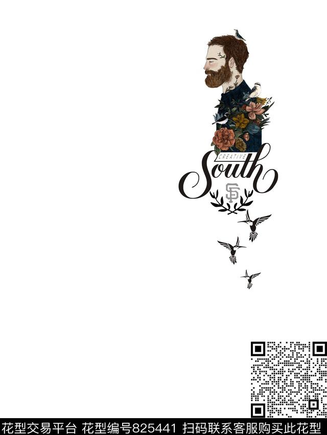 欧式时尚人物数码印花华亿平台下载（图片编号: 825441） - 瓦栏（Walan）