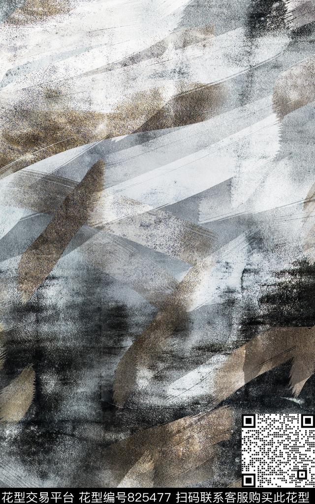 笔触纹理肌理数码印花华亿平台下载（图片编号: 825477） - 瓦栏（Walan）