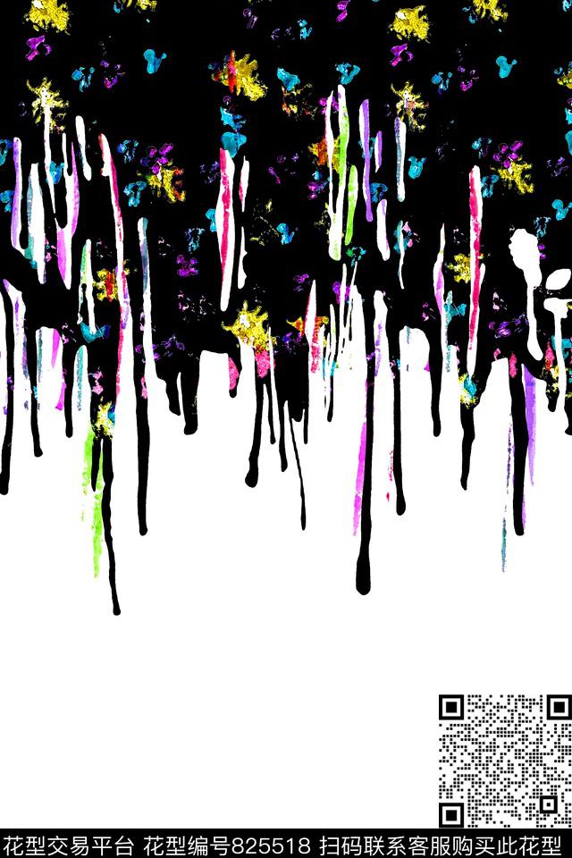多彩T恤抽象潮男数码印花华亿平台下载（图片编号: 825518） - 瓦栏（Walan）