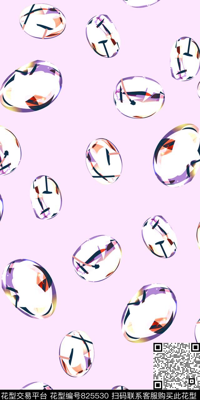 抽象休闲小清新数码印花华亿平台下载（图片编号: 825530） - 瓦栏（Walan）