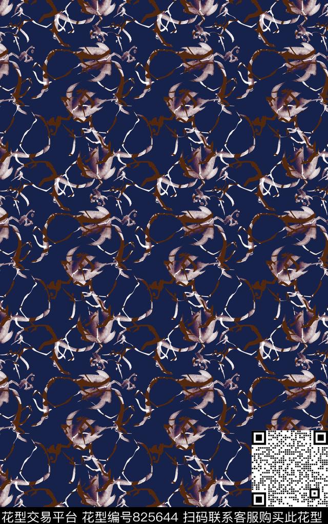 几何色块叶子传统印花华亿平台下载（图片编号: 825644） - 瓦栏（Walan）