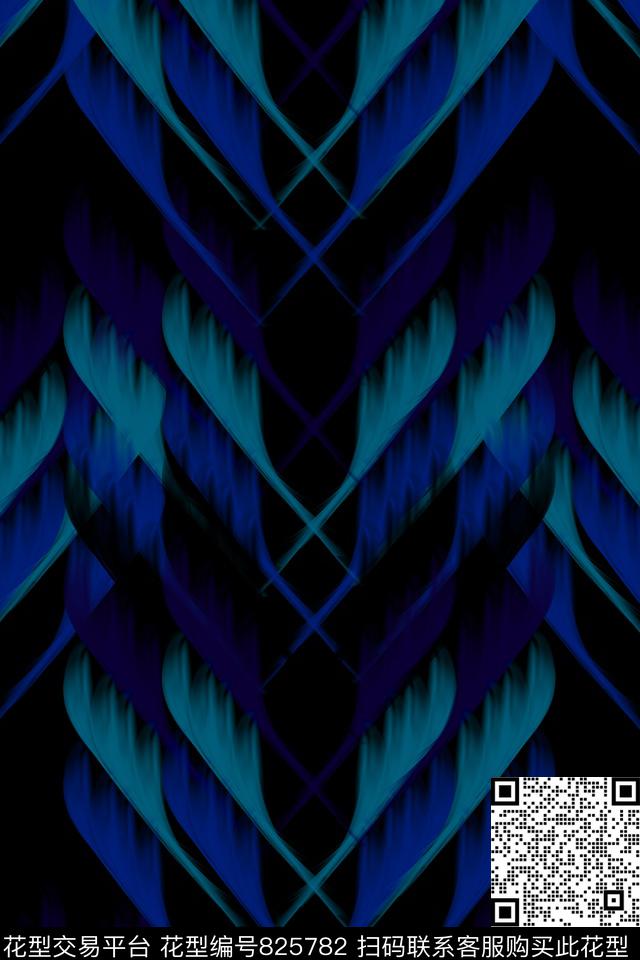 条纹趣味笔刷数码印花华亿平台下载（图片编号: 825782） - 瓦栏（Walan）