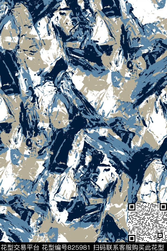 抽象男装华亿平台肌理纺岩石纹理传统印花华亿平台下载（图片编号: 825981） - 瓦栏（Walan）