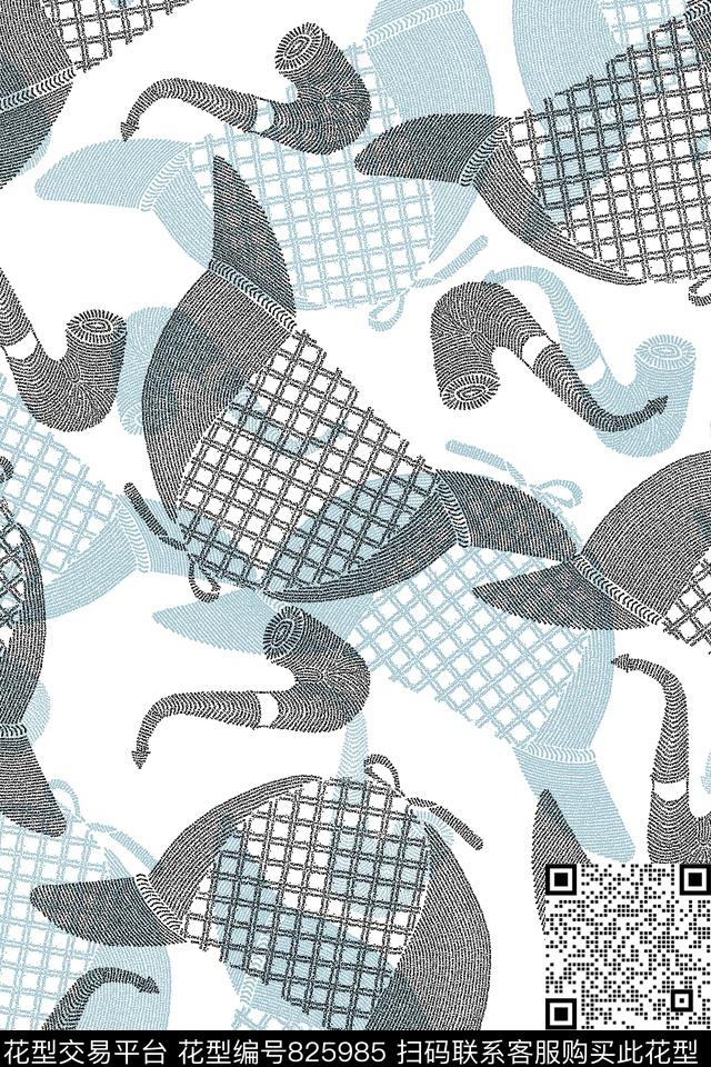 帽子线条纹理男装华亿平台传统印花华亿平台下载（图片编号: 825985） - 瓦栏（Walan）