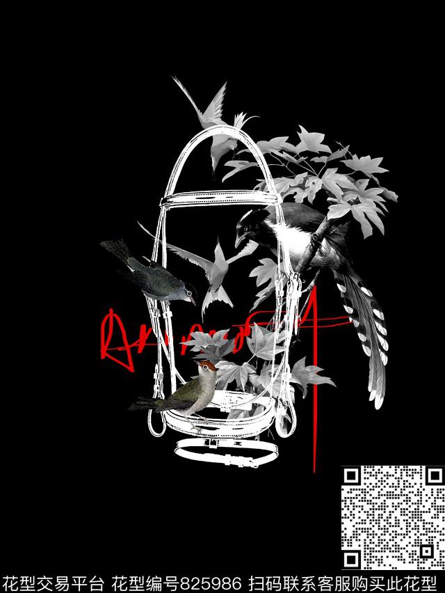 树枝树叶鸟数码印花华亿平台下载（图片编号: 825986） - 瓦栏（Walan）