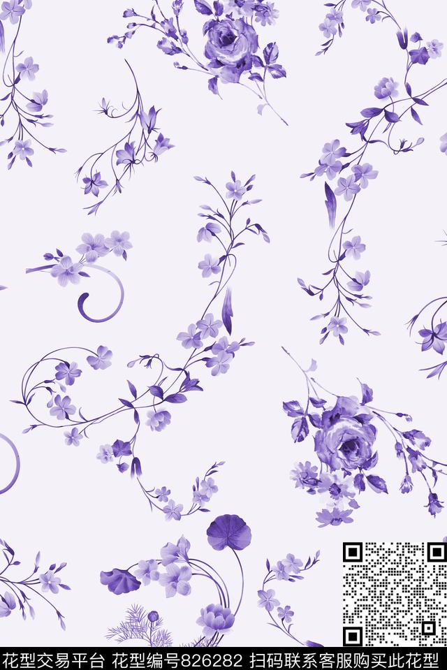 花藤碎花壁纸数码印花华亿平台下载（图片编号: 826282） - 瓦栏（Walan）