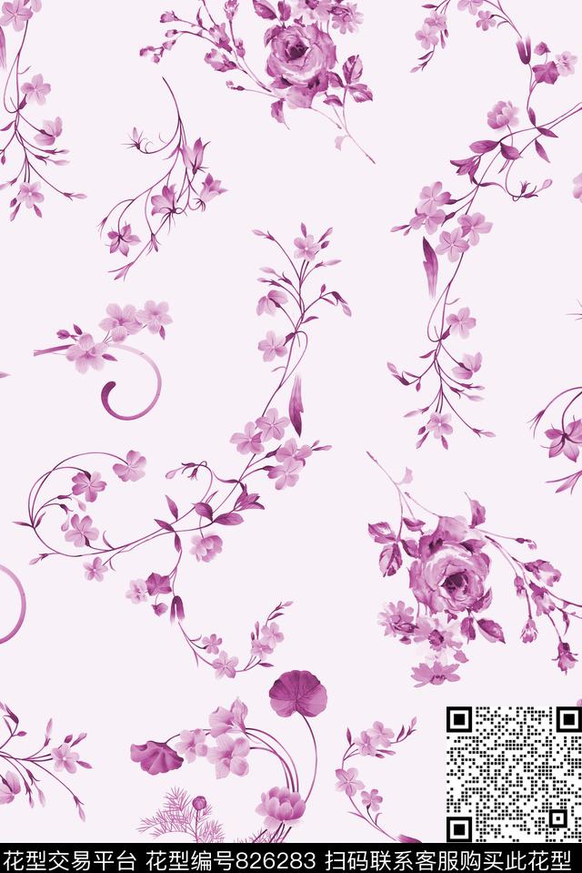 花藤碎花壁纸数码印花华亿平台下载（图片编号: 826283） - 瓦栏（Walan）