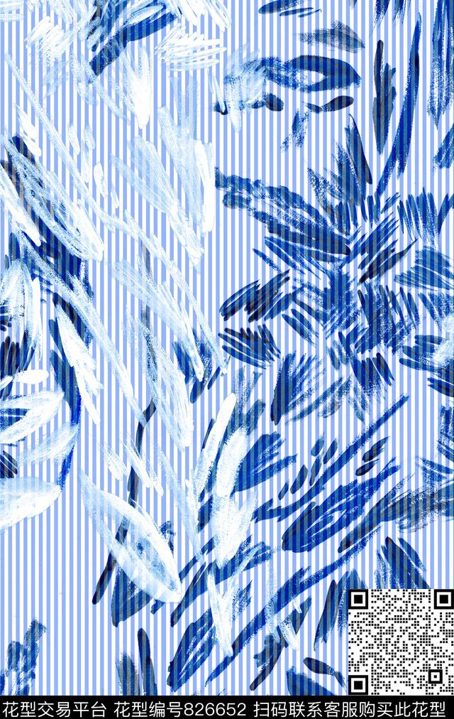 时尚小清新抽象数码印花华亿平台下载（图片编号: 826652） - 瓦栏（Walan）