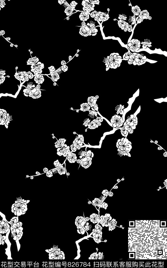 几何花卉梅花印花欧美复古大牌印花男装夹克外套衬衫T恤印花传统印花华亿平台下载（图片编号: 826784） - 瓦栏（Walan）