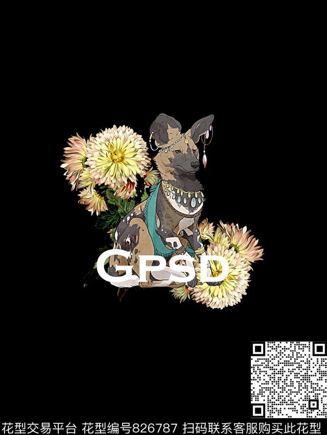 抽象手绘几何动物花卉印花欧美复古大牌男装夹克外套狗狗印花动物男装衬衫T恤印花数码印花华亿平台下载（图片编号: 826787） - 瓦栏（Walan）