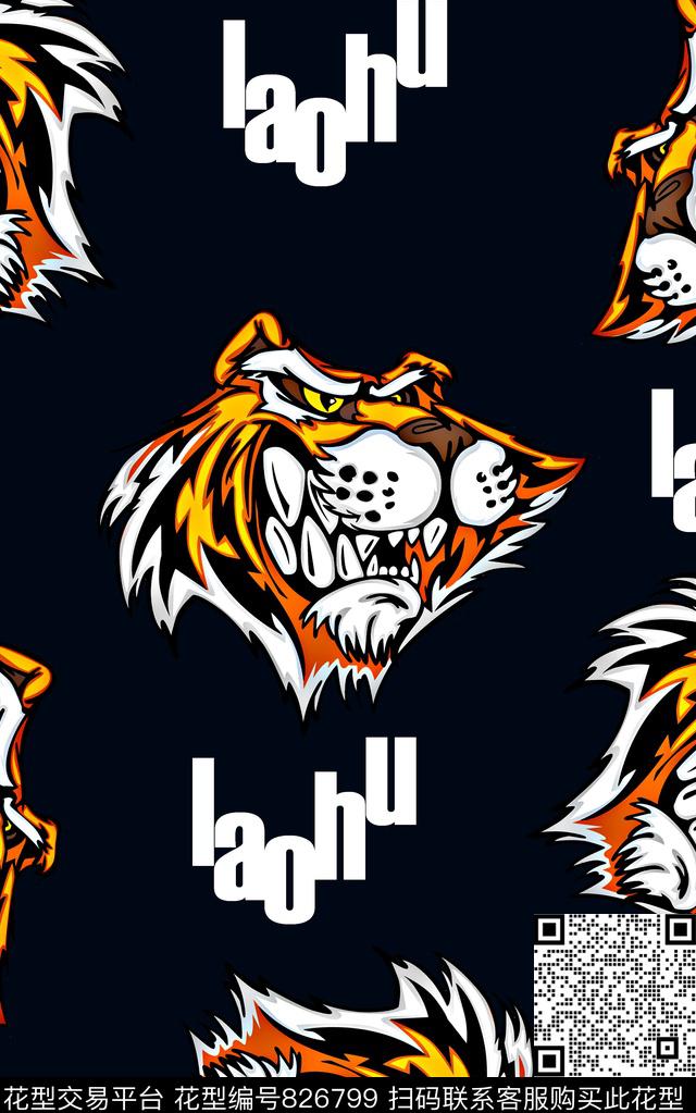 欧美复古大牌男装夹克外套衬衫T恤满版印花纹理印花老虎印花传统印花华亿平台下载（图片编号: 826799） - 瓦栏（Walan）