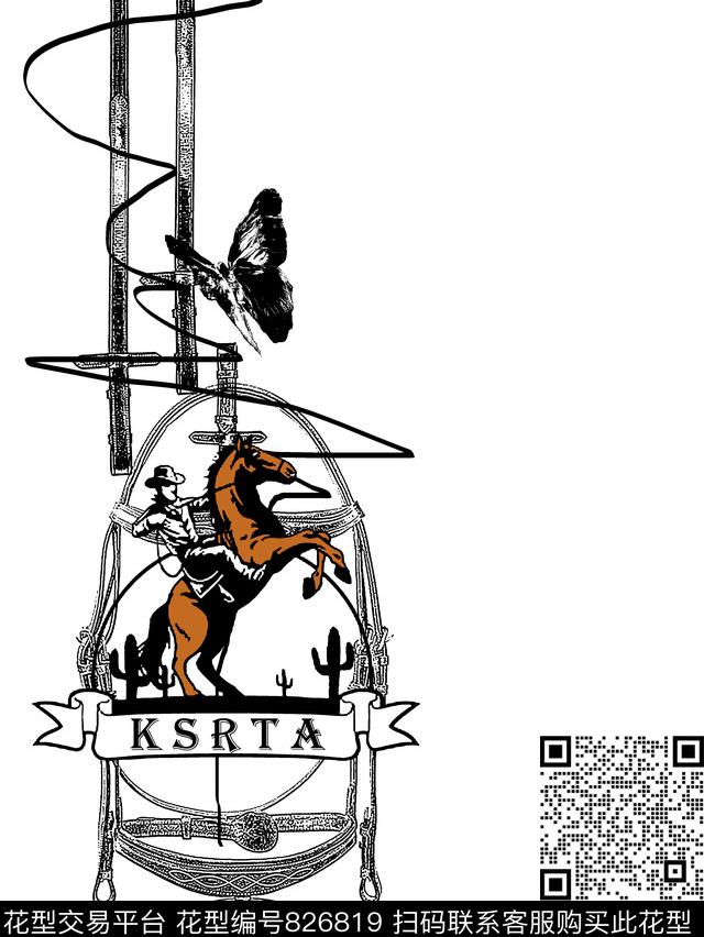 蝴蝶男装T恤华亿平台潮牌男装数码印花华亿平台下载（图片编号: 826819） - 瓦栏（Walan）