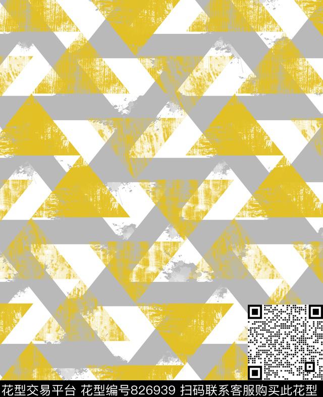 泼墨中国风几何传统印花华亿平台下载（图片编号: 826939） - 瓦栏（Walan）