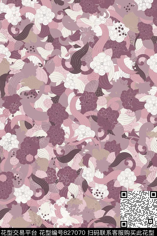 小碎花花朵花卉传统印花华亿平台下载（图片编号: 827070） - 瓦栏（Walan）