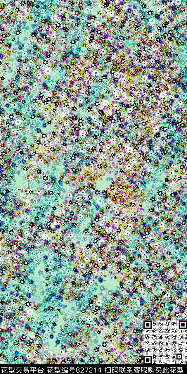 小碎花花朵花卉数码印花华亿平台下载（图片编号: 827214） - 瓦栏（Walan）