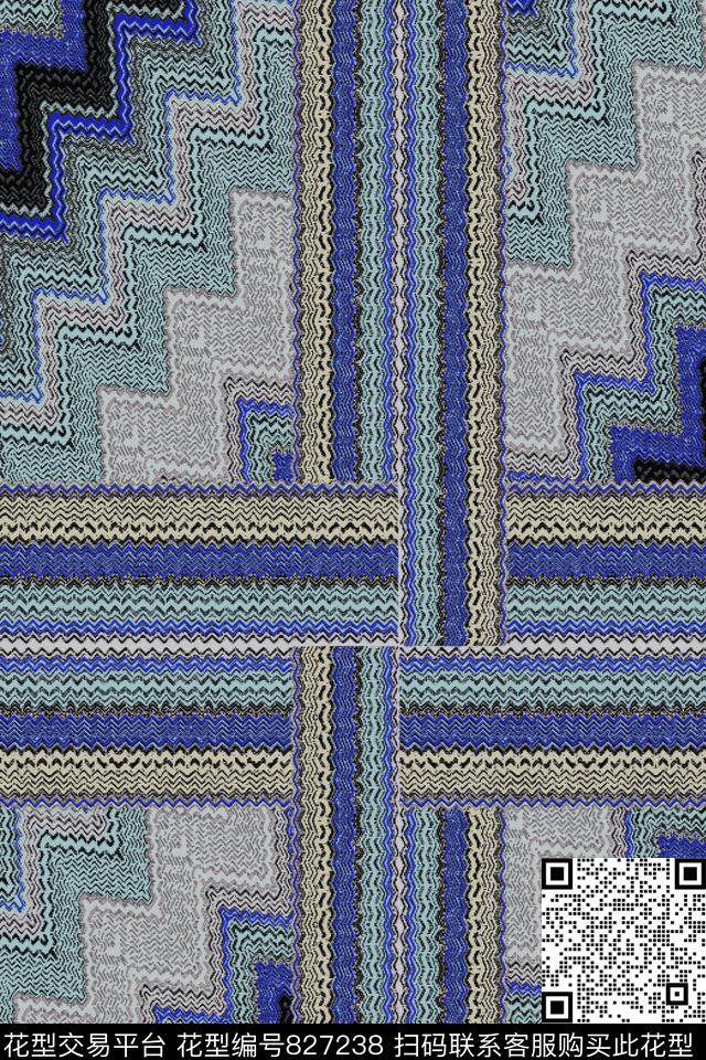 家纺类沙发布格子数码印花华亿平台下载（图片编号: 827238） - 瓦栏（Walan）