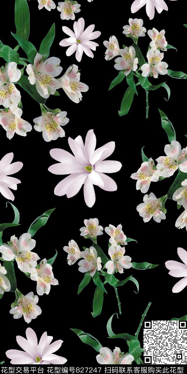 小碎花三色堇百合数码印花华亿平台下载（图片编号: 827247） - 瓦栏（Walan）