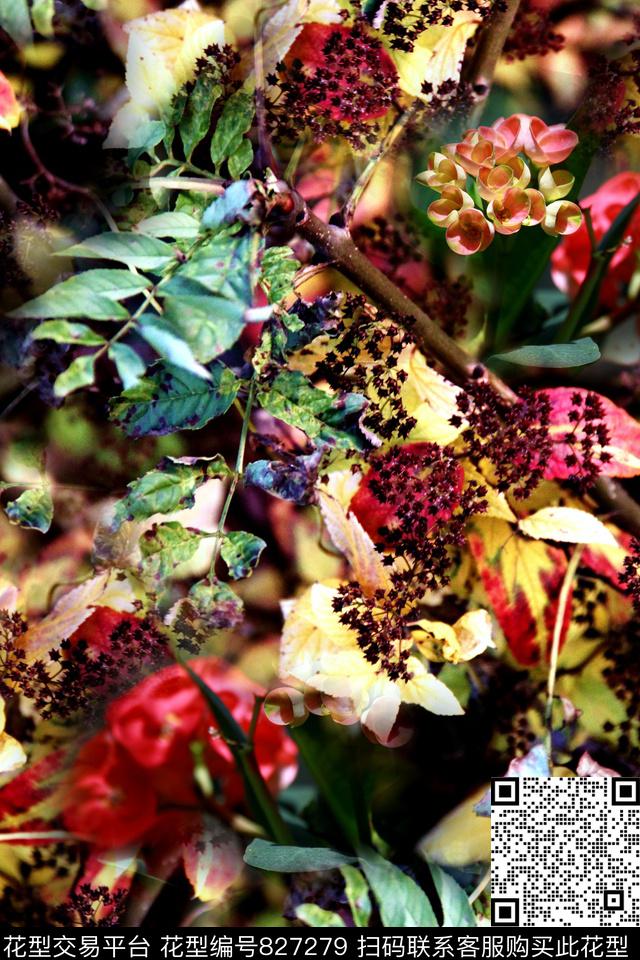 时尚拼接花卉数码印花华亿平台下载（图片编号: 827279） - 瓦栏（Walan）