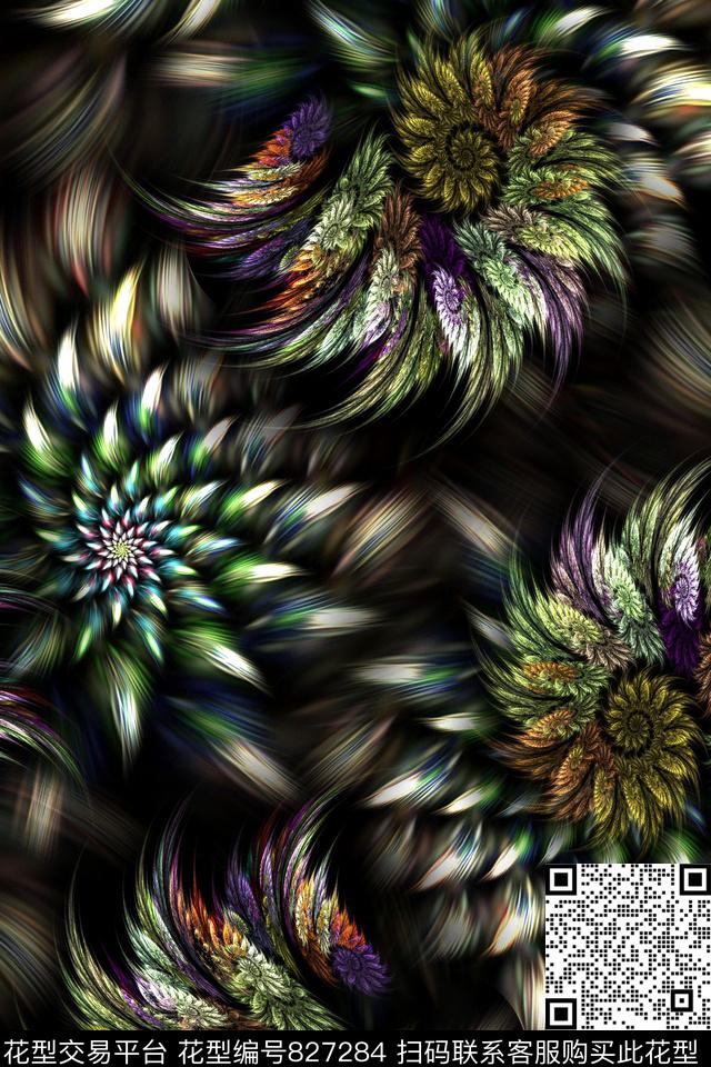 抽象几何分形数码印花华亿平台下载（图片编号: 827284） - 瓦栏（Walan）