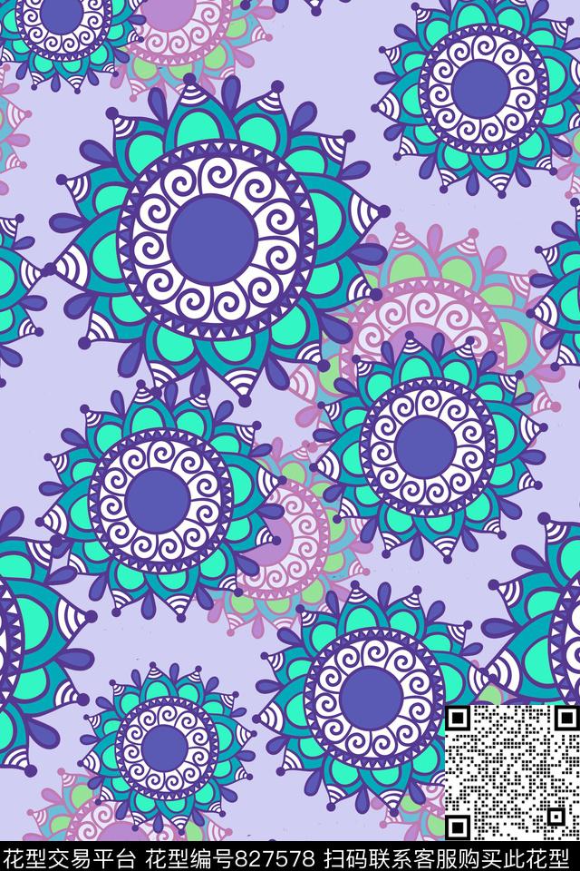 欧美地毯图腾数码印花华亿平台下载（图片编号: 827578） - 瓦栏（Walan）