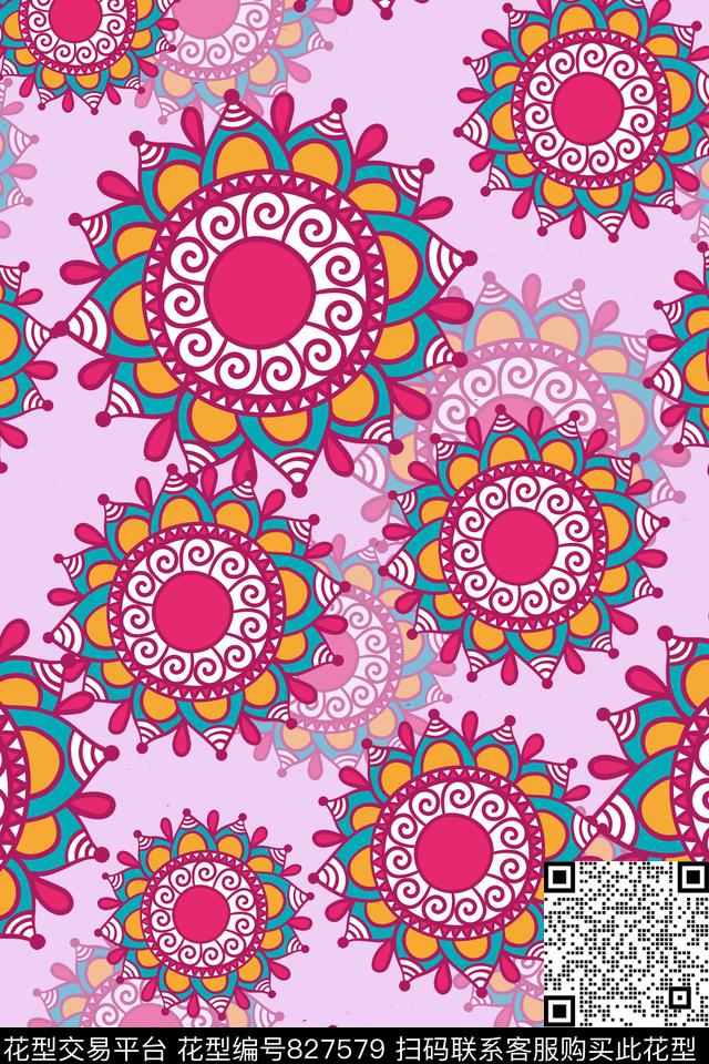 欧美地毯图腾数码印花华亿平台下载（图片编号: 827579） - 瓦栏（Walan）