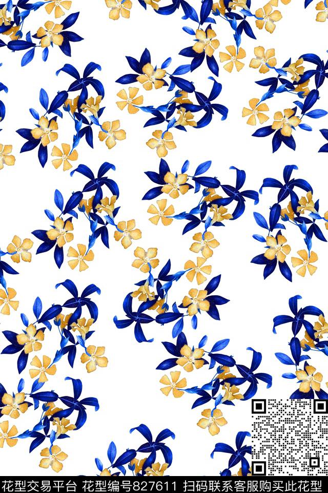 优雅花卉百合传统印花华亿平台下载（图片编号: 827611） - 瓦栏（Walan）