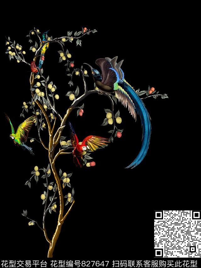 鸟杜嘉班纳D&G数码印花华亿平台下载（图片编号: 827647） - 瓦栏（Walan）