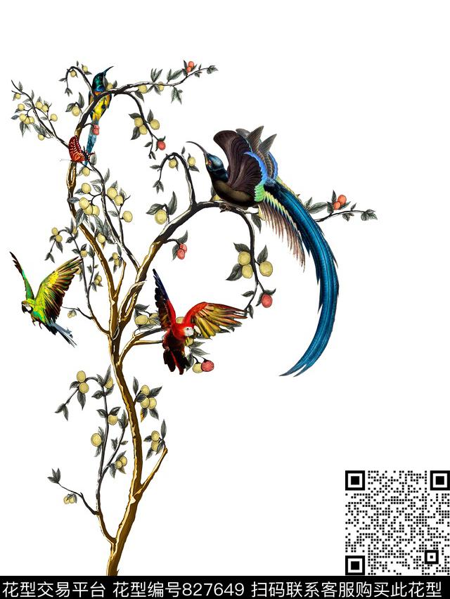 鸟杜嘉班纳D&G数码印花华亿平台下载（图片编号: 827649） - 瓦栏（Walan）