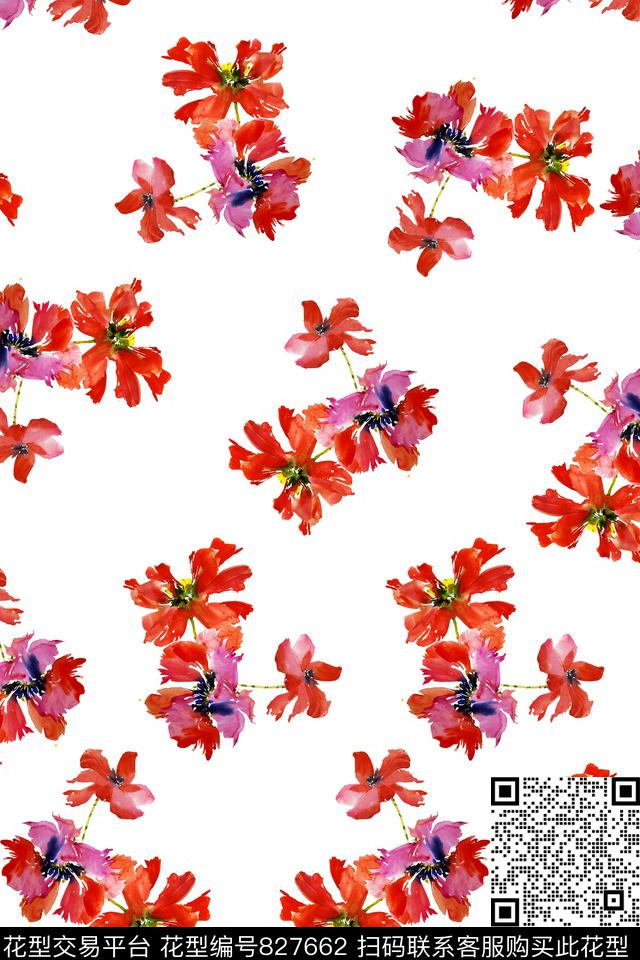 碎花乱花简约数码印花华亿平台下载（图片编号: 827662） - 瓦栏（Walan）