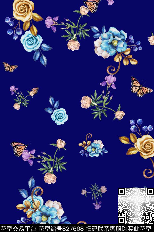 碎花花卉简约数码印花华亿平台下载（图片编号: 827668） - 瓦栏（Walan）