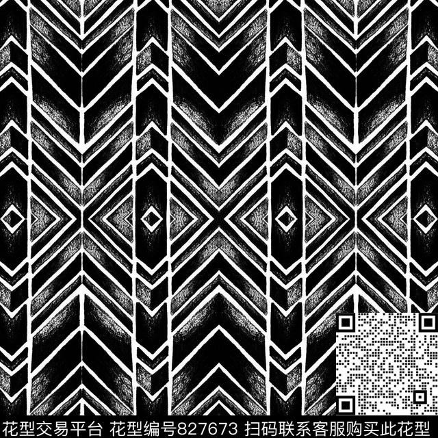黑白花纹理男装传统印花华亿平台下载（图片编号: 827673） - 瓦栏（Walan）