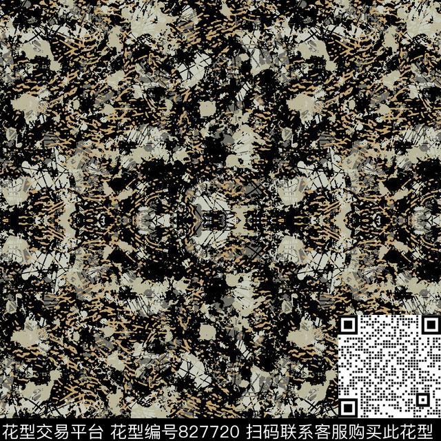 纹理男装泼墨传统印花华亿平台下载（图片编号: 827720） - 瓦栏（Walan）