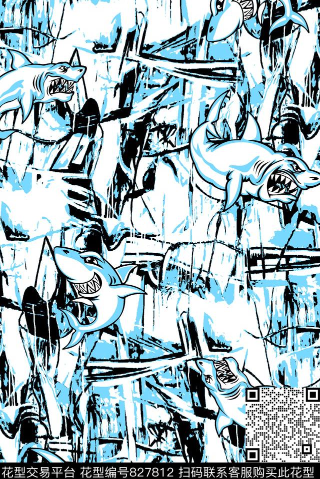 抽象纹理肌理纹男装华亿平台传统印花华亿平台下载（图片编号: 827812） - 瓦栏（Walan）
