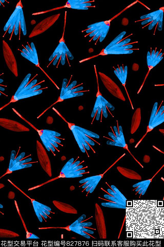 几何叶子花朵传统印花华亿平台下载（图片编号: 827876） - 瓦栏（Walan）