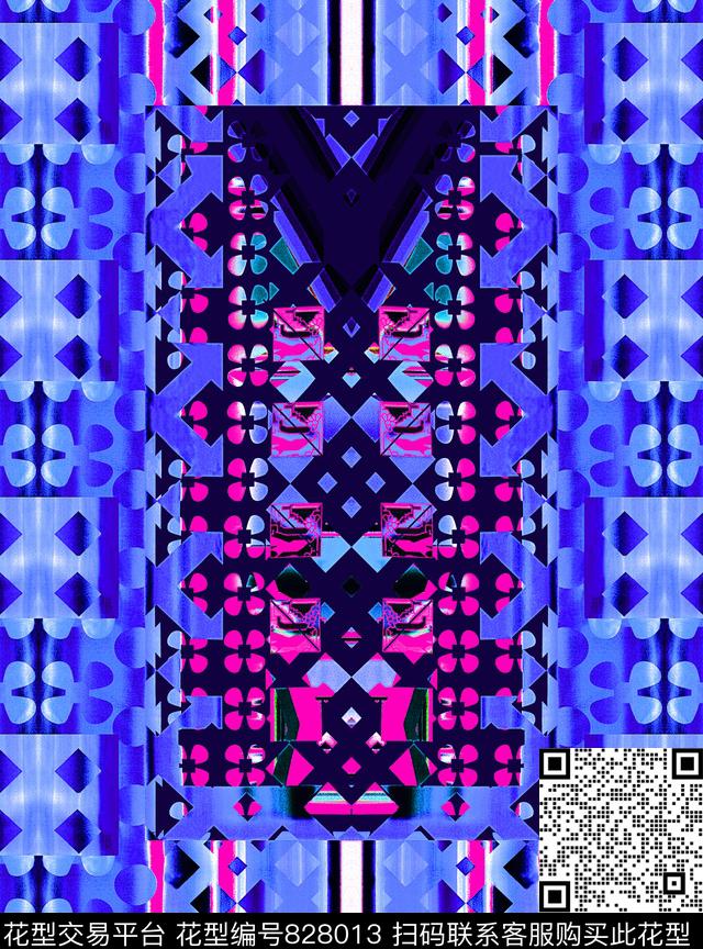 民族风地毯图腾数码印花华亿平台下载（图片编号: 828013） - 瓦栏（Walan）