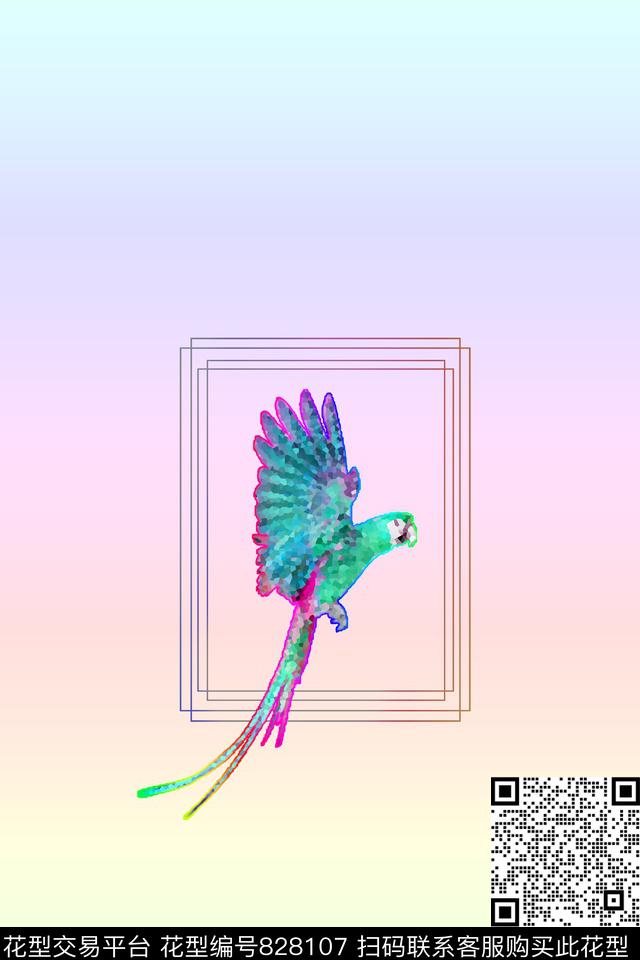 老鹰动物趣味数码印花华亿平台下载（图片编号: 828107） - 瓦栏（Walan）