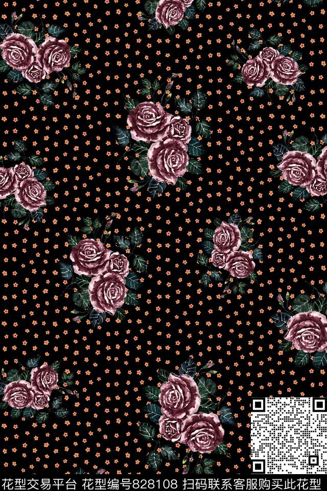 波点圆点小碎花数码印花华亿平台下载（图片编号: 828108） - 瓦栏（Walan）