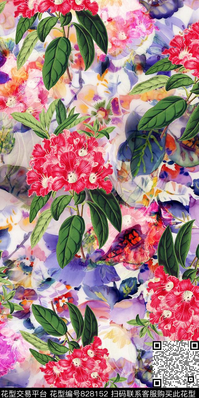 花朵罂粟花花卉数码印花华亿平台下载（图片编号: 828152） - 瓦栏（Walan）