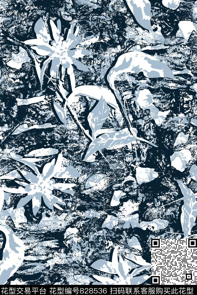 花卉抽象纹理肌理纹理传统印花华亿平台下载（图片编号: 828536） - 瓦栏（Walan）