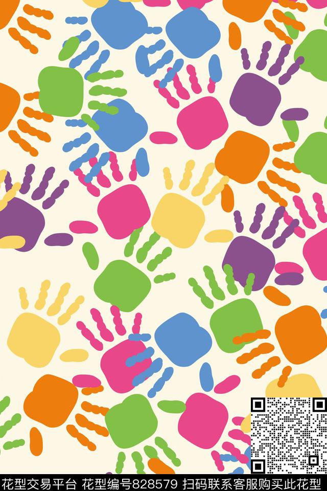 卡通婴童色彩传统印花华亿平台下载（图片编号: 828579） - 瓦栏（Walan）