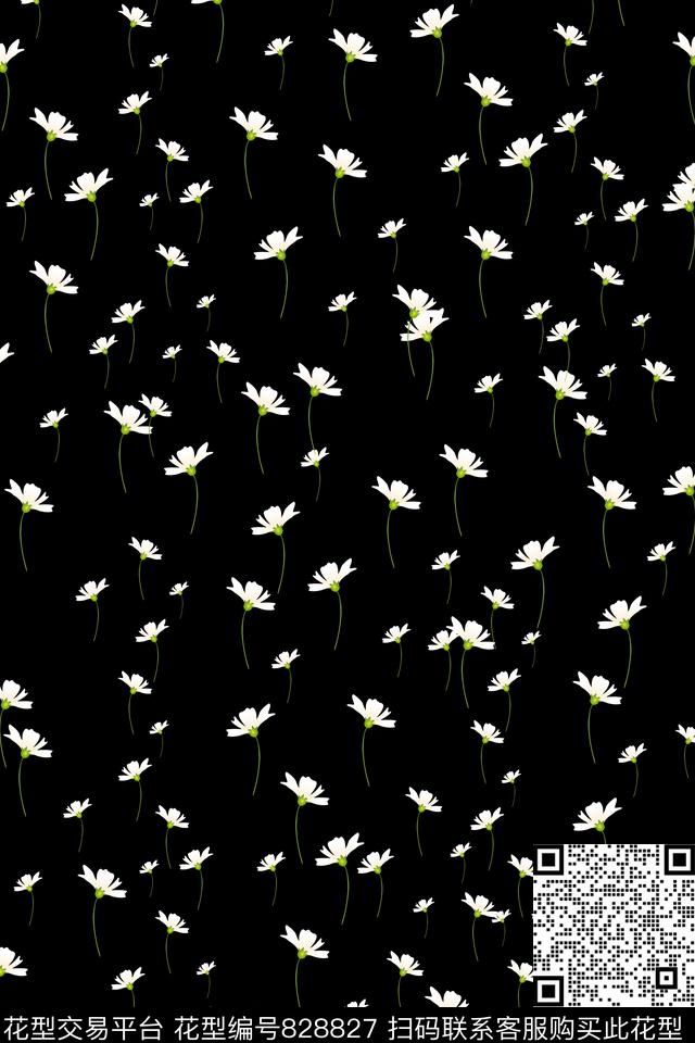 花瓣花卉乱花数码印花华亿平台下载（图片编号: 828827） - 瓦栏（Walan）